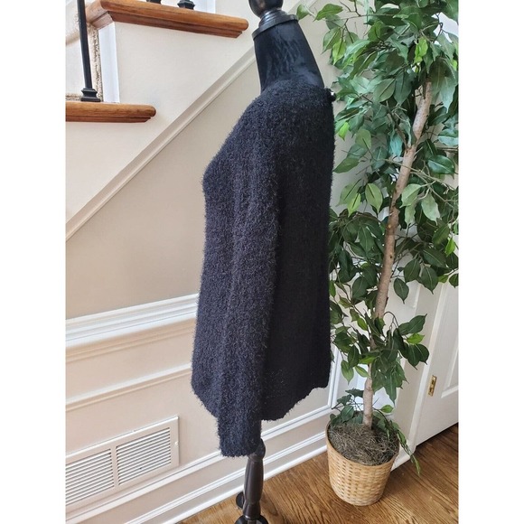 SO Women's Black Polyester V-Neck Long Sleeve Pullover Knit Sweater Size Large - Picture 5 of 11